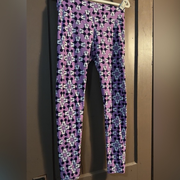 OS Purple Lularoe Mickey Mouse Leggings - Picture 2 of 2